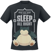 Pokémon - Ronflex - Sleep All Night - T-Shirt Manches courtes - Homme - noir