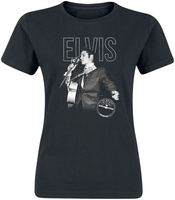 Presley,  Elvis - Logo Portrait - T-Shirt Manches courtes - Femme - noir