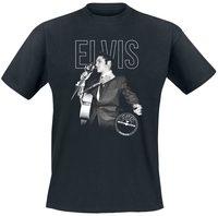 Presley,  Elvis - Logo Portrait - T-Shirt Manches courtes - Homme - noir