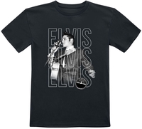 Presley,  Elvis - Triple Logo Portrait - T-shirt - Unisexe - noir