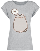 Pusheen - Hi Bye - T-Shirt Manches courtes - Femme - gris chiné