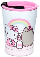 Pusheen & Hello Kitty - Mug Thermos - Gobelet isotherme - Unisexe - multicolore