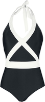 Pussy Deluxe - Maillot De Bain Criss Cross - Maillot de bain - Femme - noir blanc