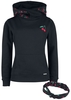 Pussy Deluxe - Sweat À Capuche Col Châle & Bandeau Cerises - Sweat-shirt à capuche - Femme - noir rouge