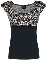 Pussy Deluxe - T-Shirt Léopard Evie - T-Shirt Manches courtes - Femme - noir léopard