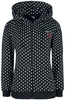 Pussy Deluxe - Veste Zippée À Capuche Pois - Sweat-shirt zippé à capuche - Femme - noir blanc