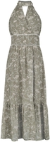 QED London - Cut Out Halter Neck Midi Dress - Robe longue - Femme - vert blanc