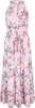 QED London - Floral Print Halterneck Tiered Midi Dress - Robe longue - Femme - multicolore