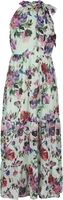 QED London - Floral Print Tie Neck Maxi Dress - Robe longue - Femme - multicolore