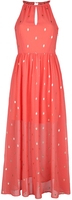 QED London - Halterneck Maxi Dress - Robe longue - Femme - corail