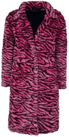 QED London - Manteau Long Fourrure - Manteaux - Femme - noir rose