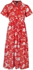 QED London - Midi Shirt Dress With Drawcord Waist - Robe mi-longue - Femme - rouge blanc