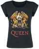 Queen - Blason Classique - T-Shirt Manches courtes - Femme - noir