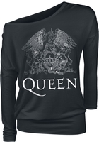 Queen - Blason Vintage - T-shirt manches longues - Femme - noir