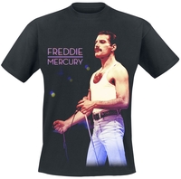 Queen - Freddie Mercury - Mic Photo - T-Shirt Manches courtes - Homme - noir