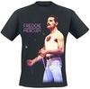 Queen - Freddie Mercury - Mic Photo - T-Shirt Manches courtes - Homme - noir