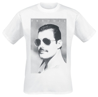 Queen - Freddie Mercury - Sunglasses - T-Shirt Manches courtes - Homme - blanc