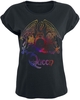 Queen - Neon Pattern Crest - T-Shirt Manches courtes - Femme - noir