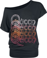 Queen - Repeat Logo - T-Shirt Manches courtes - Femme - noir
