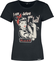 Queen Kerosin - I Can Serve You - T-Shirt Manches courtes - Femme - noir