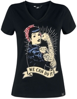 Queen Kerosin - We Can Do It - T-Shirt Manches courtes - Femme - noir
