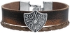RED by EMP - Bouclier - Bracelet imitation cuir - Homme - marron