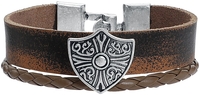 RED by EMP - Bouclier - Bracelet imitation cuir - Homme - marron
