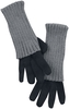 RED by EMP - Gants Tricotés Avec Revers & Trous Pour Les Pouces - Gants - Femme - noir gris