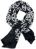 Rock Daddy - Écharpe Pentagramme Occult - Foulard - Femme - noir blanc