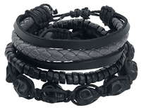 Rock Rebel by EMP - Crânes - Set de bracelets - Unisexe - noir gris