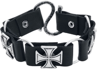 Rock Rebel by EMP - Croix De Fer - Bracelet imitation cuir - Homme - noir