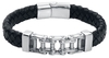 Rock Rebel by EMP - Heavy Chain - Bracelet en cuir - Homme - noir argent