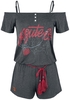 Rock Rebel by EMP - Rock Rebel x Route 66 - Combi-Short Avec Large Imprimé - Salopette - Femme - gris