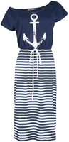 Rockabella - Robe Bon Voyage - Robe mi-longue - Femme - bleu blanc