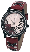 Roses - - Montres bracelets - Femme - rouge noir