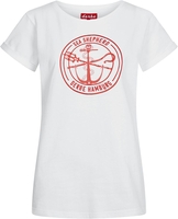 Sea Shepherd x Derbe - Barbe Mono Gots - T-Shirt Manches courtes - Femme - blanc orange