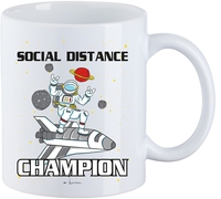 Slogans - Social Distance Champion - Mug - Unisexe - blanc