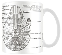 Star Wars - Millennium Falcon Sketch - Mug - Unisexe - blanc
