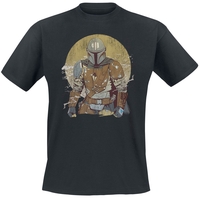 Star Wars - The Mandalorian - Distressed Warrior - T-Shirt Manches courtes - Homme - noir