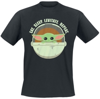 Star Wars - The Mandalorian - Eat. Sleep. Levitate. Repeat. - Grogu - T-Shirt Manches courtes - Homme - noir