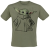 Star Wars - The Mandalorian - Grogu - Sketch - T-Shirt Manches courtes - Homme - vert