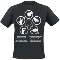 The Big Bang Theory - Rock Paper Scissors Lizard Spock - T-Shirt Manches courtes - Homme - noir