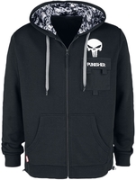 The Punisher - Crâne - Spray - Sweat-shirt zippé à capuche - Homme - noir