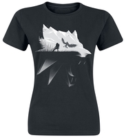 The Witcher - Silhouette Loup - T-Shirt Manches courtes - Femme - noir