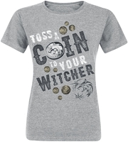 The Witcher - Toss A Coin To Your Witcher - T-Shirt Manches courtes - Femme - gris chiné
