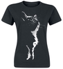 Tierisch - Cat Silhouette - T-Shirt Manches courtes - Femme - noir