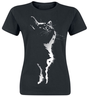 Tierisch - Cat Silhouette - T-Shirt Manches courtes - Femme - noir