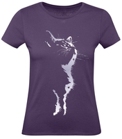 Tierisch - Cat Silhouette - T-Shirt Manches courtes - Femme - violet