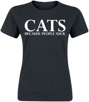 Tierisch - Cats - Because People Suck - T-Shirt Manches courtes - Femme - noir