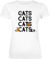 Tierisch - Cats Cats Cats Cats - T-Shirt Manches courtes - Femme - blanc